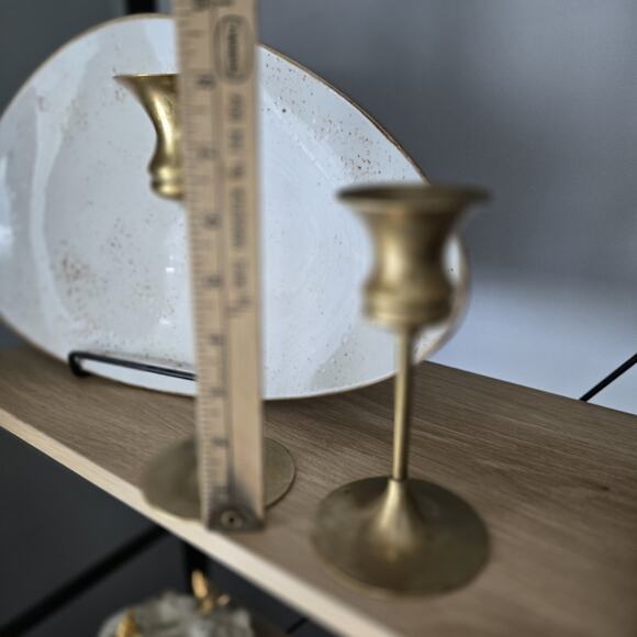 Brass Candlestick Mcm Lot Of 2 - Picture 10 of 10